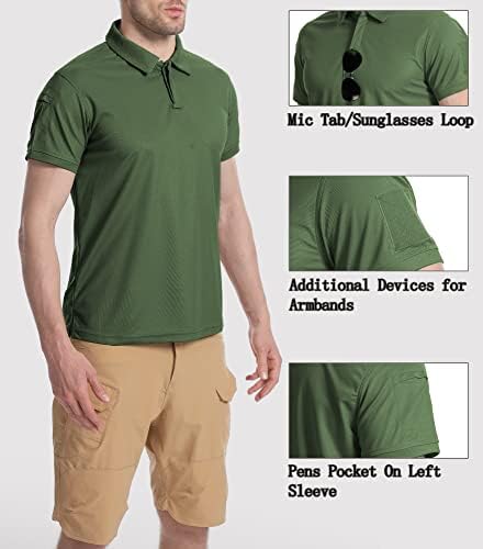 Yaxhwiv muške polo majice taktička majica za muškarce kratki rukav, wiking, viljuškar, golf teniska majica