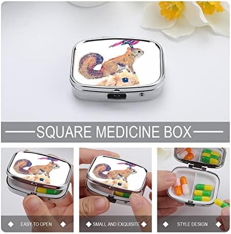 Kutija za pilule zečja vjeverica ptica leptir četvrtastog oblika torbica za lijekove prenosiva kutija za vitaminske posude Organizator