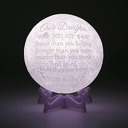 Personalizirani pokloni ugravirana 3d zvijezda Mjesečeva lampa noćno svjetlo za djecu sa drvenim postoljem, hladne lampe do dekora