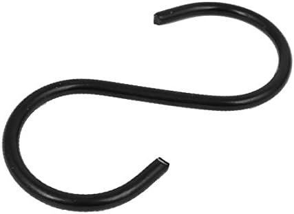 X-dree garderobe metalni s ruke u obliku oblika crna 4mm dia vratila (Armario de baño metal s en forma de gancho gancho negro eje