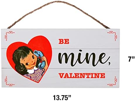 GSM marke Valentinovo Prijavite se za kućni dekor - Budite mina Valentine Vintage Graphic Wooden Dank znak