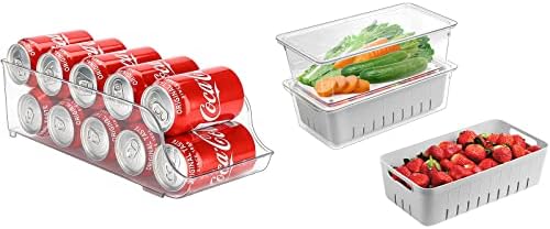 Puricon 1 pakovanje frižidera Organizator kante za dozator držač za skladištenje paket sa 2 pakovanja sveža hrana za frižider, kuhinjski
