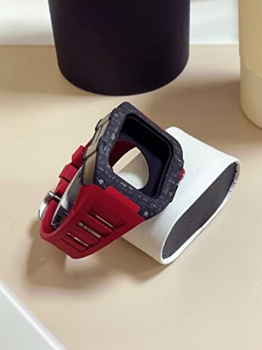 BOLSA Novi komplet za modifikaciju za Apple Watch Series 7 45mm metalna futrola + silikonska traka za iWatch 44 SE 6 5 4 Kućište ugljičnog