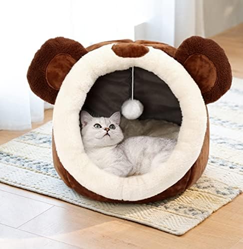 Lcybem kreveti za mačke za zatvorene mačke - pećina za mačje krevete s jastukom koji se može ukloniti, mekani plišani vrhunski pamuk
