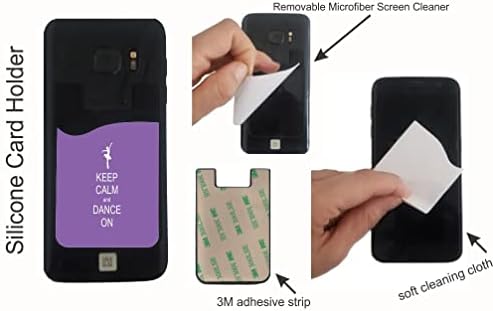 Držite miran i ples na dizajnu lavande - Silikonska 3M ljepljiva kreditna kartica Novčanica za novčanik za iPhone / Galaxy Android