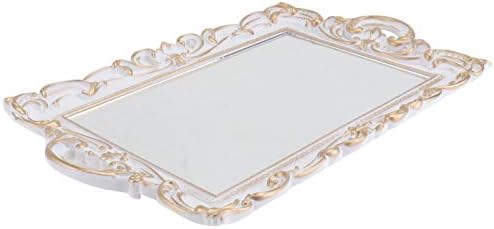Cabilock Domaći dekor Vintage Makeup Nakit Organizovanje zrcaljenja stakla metalna vanity tray ornate prisma lay parfem kozmetička