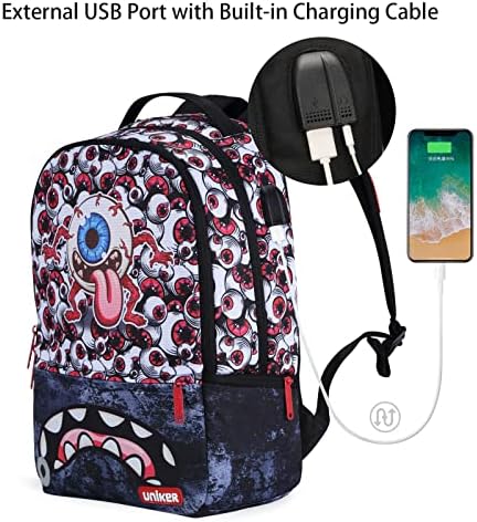 Ruksak za grafite za školu, ležerni ruksak,dizajnerski ruksak za Laptop za Laptop od 15,6 inča,ruksak za fakultet sa USB portom