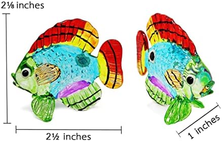 Witnystore Tiny 2½ Dugi multikolor leptir figurice - minijaturna ručna stakla životinja šareno morsko more život ocean riba moses