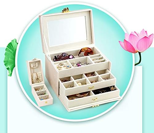 Mjcsnh kutija za nakit sa bravom vrhunska praktična kutija za odlaganje nakita Drvena kutija za šminkanje kutija za nakit, kutija