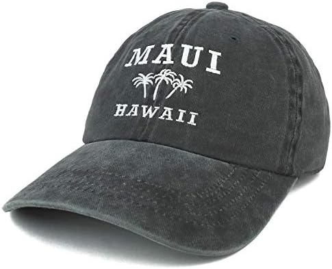 Moderna prodavnica odjeće Maui Hawaii sa vezenom Nestrukturiranom bejzbol kapom od palme