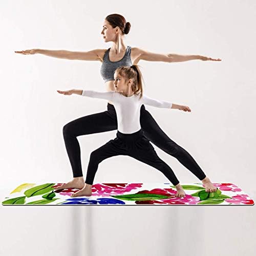 Unicey debela neklizajuća Vježba & amp; fitnes 1/4 prostirka za jogu sa tropskim cvjetnim cvjetnim printom za Yoga Pilates & amp; Vježba fitnesa na podu