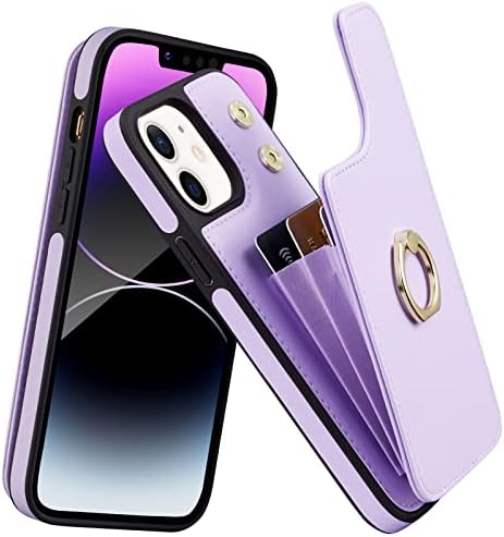 Elteker iPhone 11 futrola za telefon sa držačem kartice, futrola za novčanik za iPhone 11 za žene sa postoljem za prstenje, kožna
