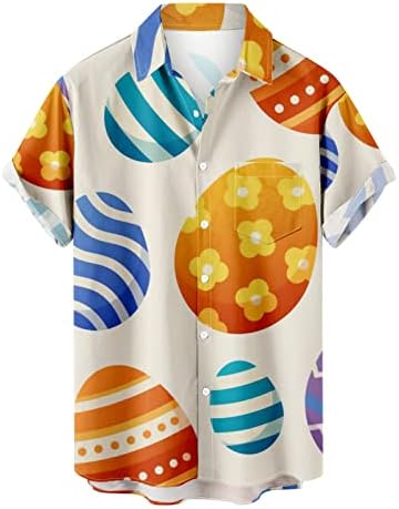 Sretan Uskrs Slatka košulja zečica za muškarce Žene Smiješne tiskane majice Havajske majice Aloha Košulje pamučne majice na plaži