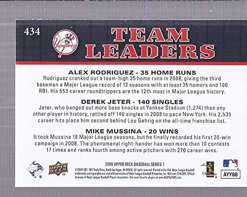 2009 Gornja paluba 434 Derek Jeter / Alex Rodriguez / Mike Mussina TL NM-MT Yankees