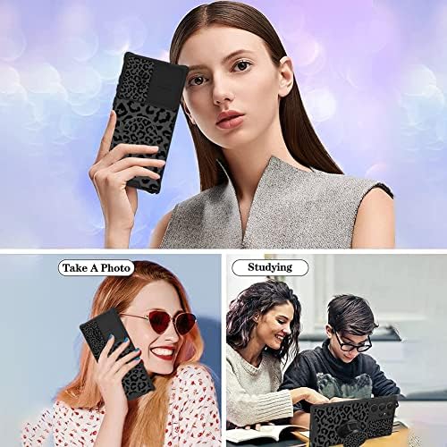 FITUNTA kompatibilan sa Samsung Galaxy S21 ultra Crni Leopard za žene djevojke, zaštitni ekran za udarce sa klizačem za poklopac kamere