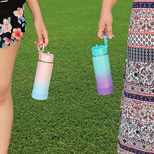 Chillout Life 17 oz izolirane boce sa slamnim poklopcem za djecu i odrasle + 20 smiješnih vodootpornih naljepnica - savršeno za personalizaciju
