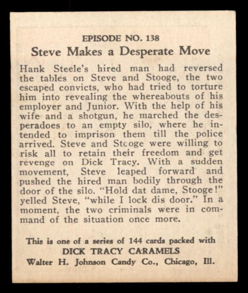 1931 Dick Tracy 138 Steve čini očajni potez ex / mt