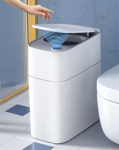Slsfjlkj kanta za smeće sa automatskim senzorom za pakovanje, 14L Kućni toalet kuhinja pametna kanta za smeće uska kanta za kupatilo