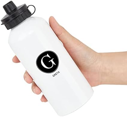 Yelolyio Personalizirano početno slovo s nazivom Aluminij Sportska boca za vodu - Pismom Monogram G Gym Reusable Travel Vodene boce