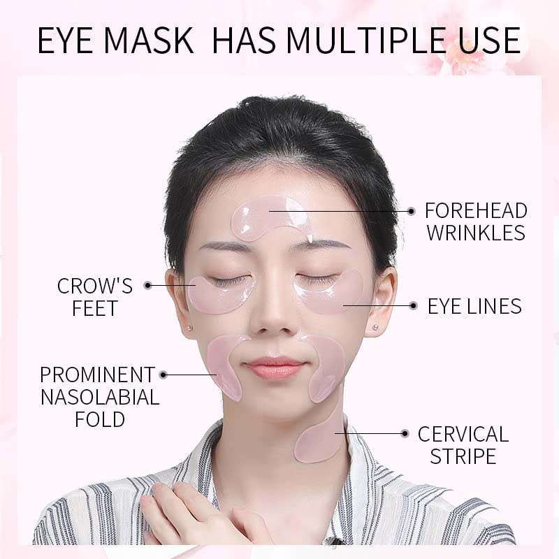 Zelbuck 10pcs = 5pairs nonapeptidna sakura maska ​​za oči Kolagen hidratantni gel zakrpe za oči uklanjanje tamnih krugova Anti starosne