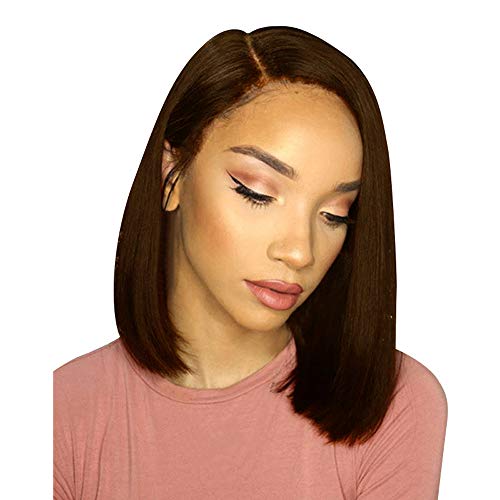 YOMXL Brazilski Remy ljudske Bob perike ravna kratka kosa crne žene čipkaste prednje perike 130% gustoća kosa prirodna boja