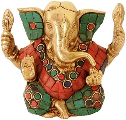 PURPELEDIP Jedinstveni mesing Appu Ganesha sa kamenom