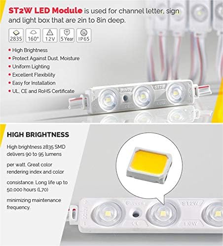 CALCA vodootporan 3 LED modul bijelo svjetlo Super svijetli SMD 2835 LED čipovi za reklamne znakove sa aluminijskim PCB ubrizgavanjem