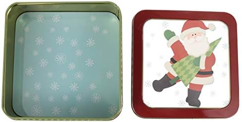 Nuobesty Božićni kvadrat Prazan limenke Candy Box Candy Cookie Biscuit Sweet poklon za skladištenje poklona Xmas Holiday Party Supplies