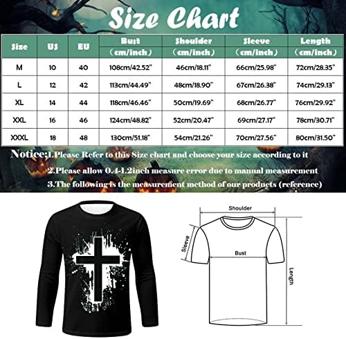 Xxzy 2022 nove muške majice muške modne casual Halloween Crew izrez 3D digitalni tisak dugačkim rukavima