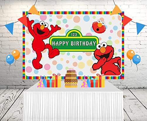 Elmo pozadina za rođendanske potrepštine 5x3ft crtani baner za dekoracije ulične zabave