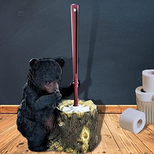 RUSTIC BLACK BEAR WC CLEST SET - ukrasni držač i četkica za kabinu Kupatilo Décor