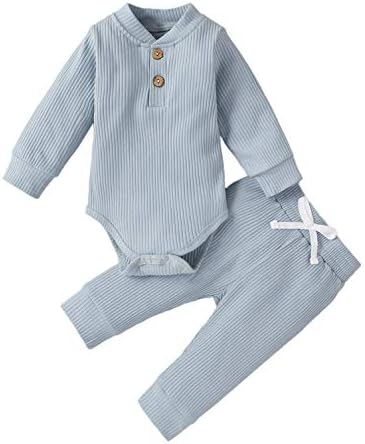 Novorođenčad Dječak Dječak Ljetna odjeća rebraste rukave bez rukava Rompers Tops + Hlače hlače 2pcs odijelo postavljaju odjeću za