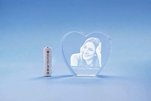 Srčani kristal, 3D laser ugraviran sa vašom prilagođenom fotografijom za Valentinovo, godišnjicu, majčin dan i svi praznici