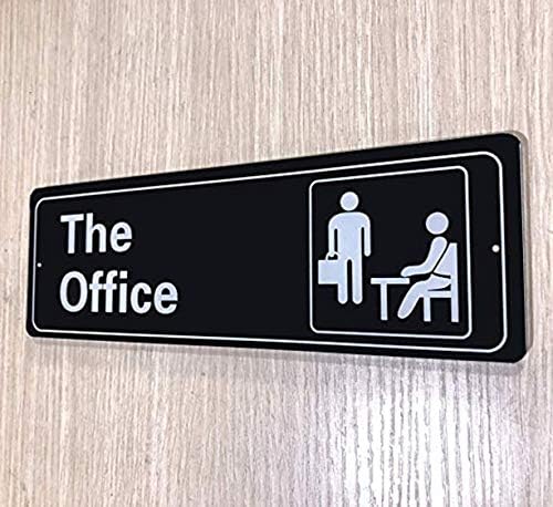 Novi ured potpisuje plastiku bez vrata ili pića / zid - natpis za muškarce, žene, unisex 3 x 9 crvena