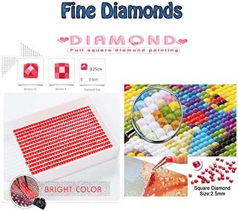 Dijamantni setovi za odrasle, Gardenia Diamond Art Kids početnik DIY 5D boja po brojevima, velikim punim bušilicama dijamantskih točkica