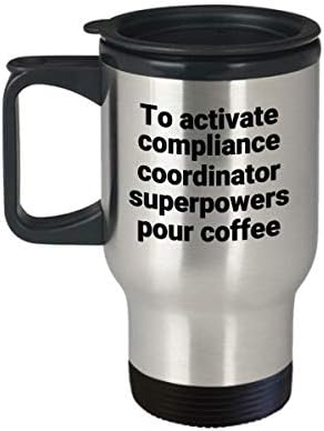 Koordinator za usklađenost Putna krigla smiješna sarkastična superpuška nehrđajućeg čelika Novost idej za kavu