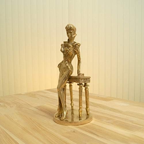 24cm visoka dama / žena || Vintage Heavy Solid Mesing skulptura / statuu / figurica