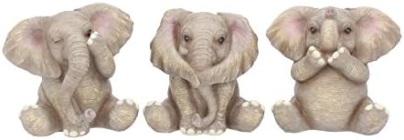 Nemesis Now Tri bebe slonovi figurine 12cm siva