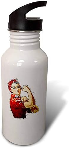 3Droza Rosie Riveter u crvenoj podršci Žene i promoviše jednakost - boce za vodu