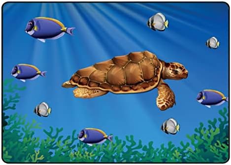 Puzajući zatvoreni tepih Play mat morska kornjača riba plivanja za dnevni boravak spavaće sobe obrazovne vrtiće podne prostirke 2x58in