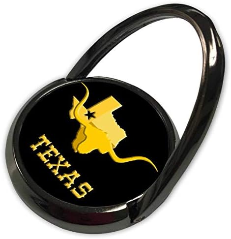 3Droza Alexis Design - Amerika - Teksasna karta, zastava i šef dugog bika. Žuta na crnom - telefonski prsten