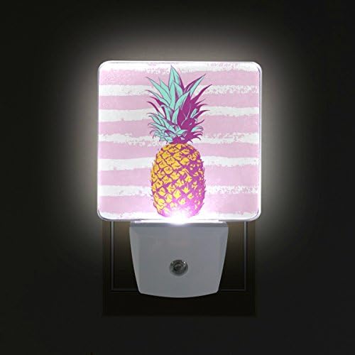 2 Pc Plug - in LED noćna svjetla sa ananasom egzotično tropsko voće noćna svjetla sa senzorom od sumraka do zore bijelo svjetlo savršeno