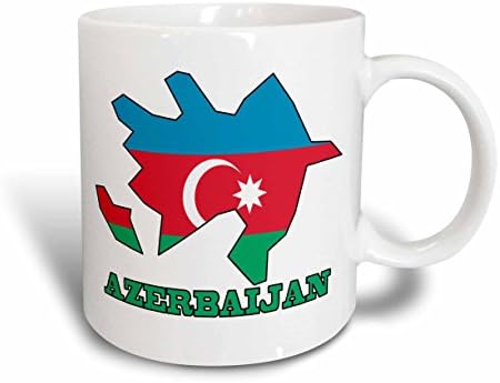 3drose mug_57050_1 Zastava Azerbejdžana na konturnoj mapi Azerbejdžana i naziv zemlje Azerbejdžanska keramička šolja, 11-unca