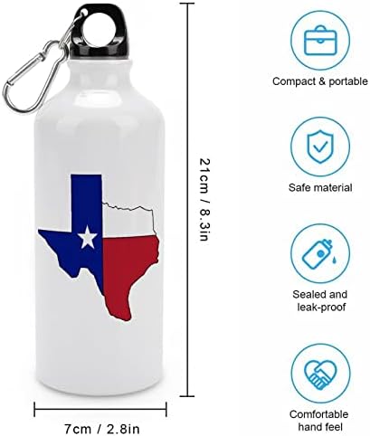 Teksas Flag Map Sportske boce za vodu Vakuum izolirani aluminij za višekratnu upotrebu sa kapićem za biciklističke bicikli