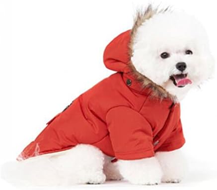 Petbobo Cat Doggie Down Jacket Hoodie kaput za kućne ljubimce odjeća topla odjeća za male pse zima crveni xl