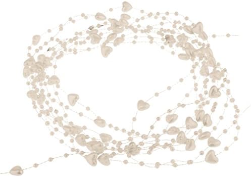 Taotenish Heart perle zasjene vijenac za božićne zanatske vjenčane ukrašavanje - bež, 5m