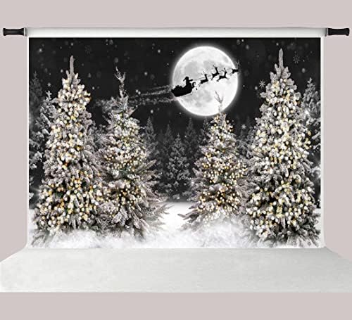 Kate 10x6. 5ft Winter Snow Wonderland Photo Pozadine za fotografiju Badnje veče Santa Elk sanke Fotografska pozadina šuma božićno