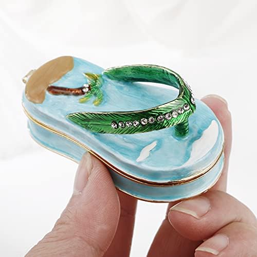 Ručno oslikana emamel flopt flops kutija, zglobni nakit Organizator mini prstenastim naušnicama, jedinstveni kućni dekor figurice