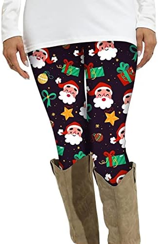 IIOUS božićne tamne za božićne struk za žene plus veličina gamaše Santa Claus Tummy Control Workout Trgovin sportskih joga hlača