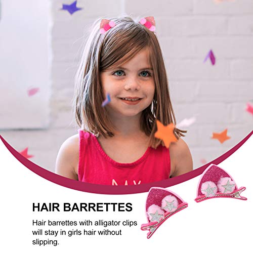 Beaupretty 18pcs Glitter Sparkly Cat Ear Hair Clip-a za kosu Barrettes Cute Shiny Cat Hair Pins Snap Alligator za kosu za djevojke